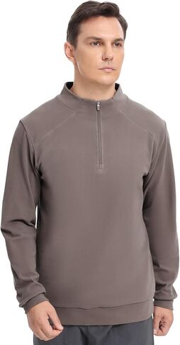 Men's Quarter Zip Pullover Ultra-Soft Thermal Long Sleeve Sweatshirt 1/4 Zip Golf Shirts Running Gym Workout Top in Saudi Arabia