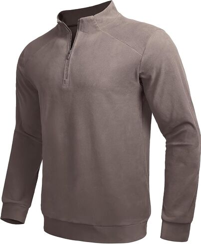 Men's Quarter Zip Pullover Ultra-Soft Thermal Long Sleeve Sweatshirt 1/4 Zip Golf Shirts Running Gym Workout Top in Saudi Arabia