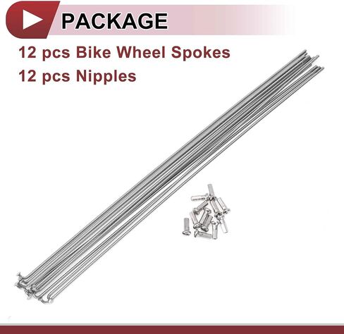12 Set 14G Bicycle Spokes 269mm Bike Wheel Spokes 304 Stainless Steel Silver Tone in Saudi Arabia