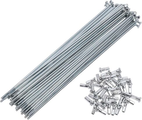 38 Set 12G Bicycle Spokes Bike Wheel Spokes Carbon Steel Galvanized Silver Tone in Saudi Arabia