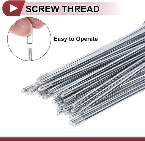 38 Set 12G Bicycle Spokes Bike Wheel Spokes Carbon Steel Galvanized Silver Tone in Saudi Arabia