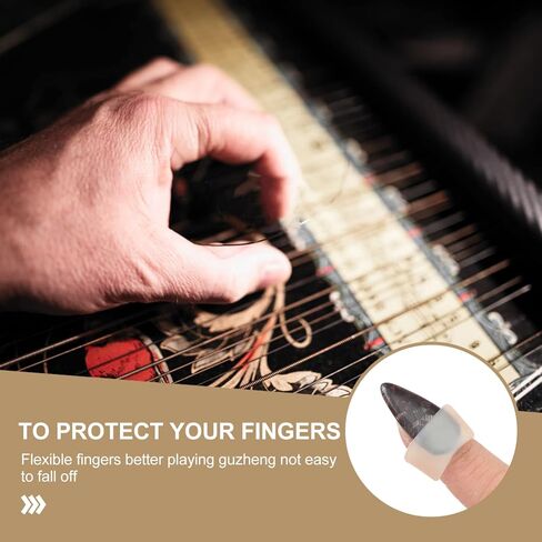 مجموعتان من أغطية أصابع جوزينج السيليكون لليد اليمنى اليسرى، واقيات أظافر جوزينج، مستلزمات التعلم لممارسة ملحقات أدوات سلسلة الجيتار in Kuwait