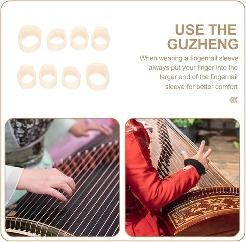 مجموعتان من أغطية أصابع جوزينج السيليكون لليد اليمنى اليسرى، واقيات أظافر جوزينج، مستلزمات التعلم لممارسة ملحقات أدوات سلسلة الجيتار in Kuwait