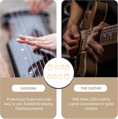 مجموعتان من أغطية أصابع جوزينج السيليكون لليد اليمنى اليسرى، واقيات أظافر جوزينج، مستلزمات التعلم لممارسة ملحقات أدوات سلسلة الجيتار in Kuwait