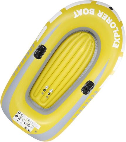 Pilipane Inflatable Kayak Canoe Boat Premium Heavy Duty PVC 2 Person Rowing Air Boat for Fishing Drifting Diving Yellow 45 x 74 Inches in Saudi Arabia