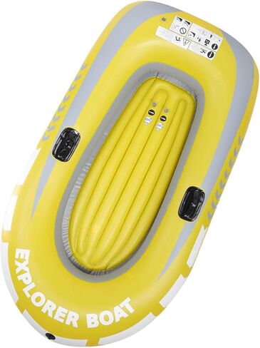 Pilipane Inflatable Kayak Canoe Boat Premium Heavy Duty PVC 2 Person Rowing Air Boat for Fishing Drifting Diving Yellow 45 x 74 Inches in Saudi Arabia