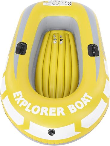 Pilipane Inflatable Kayak Canoe Boat Premium Heavy Duty PVC 2 Person Rowing Air Boat for Fishing Drifting Diving Yellow 45 x 74 Inches in Saudi Arabia