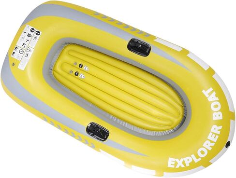 Pilipane Inflatable Kayak Canoe Boat Premium Heavy Duty PVC 2 Person Rowing Air Boat for Fishing Drifting Diving Yellow 45 x 74 Inches in Saudi Arabia