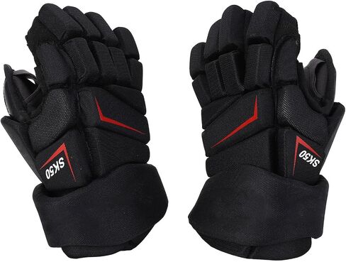 Drfeify Ice Roller Hockey Gloves, Comfortable Breathable Nylon Fabric EVA Foam Hockey Player Finger Protective Gloves (27.94cm / 11inch in Saudi Arabia