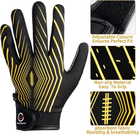 Youth Football Gloves, Super - Sticky Receiver Gloves for Kids Boasting Unbeatable Grip - The Perfect Present for Boys and Girls in Saudi Arabia