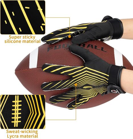 Youth Football Gloves, Super - Sticky Receiver Gloves for Kids Boasting Unbeatable Grip - The Perfect Present for Boys and Girls in Saudi Arabia