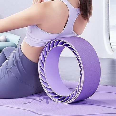 Curve magic wheel：Fit Prop Foam Padded Back Stretcher Wheel with Center Spine Cradle，Yoga Wheel for Improving Yoga Poses, Backbends Balance Stretching PainEssential high-value fitness tool in Saudi Arabia