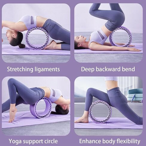 Curve magic wheel：Fit Prop Foam Padded Back Stretcher Wheel with Center Spine Cradle，Yoga Wheel for Improving Yoga Poses, Backbends Balance Stretching PainEssential high-value fitness tool in Saudi Arabia