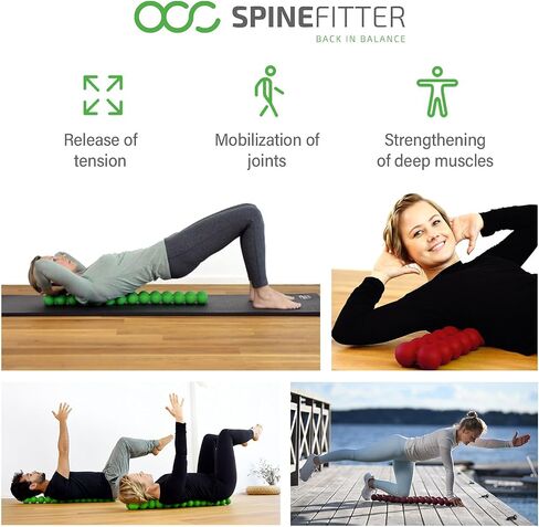 SPINEFITTER by SISSEL | Massage Device for Back & Balance | Back Trainer Relieves Tension & Blockages | Ideal for Pilates and Yoga | for Relaxation of The Spine | for Home & Professional (Black) in Saudi Arabia