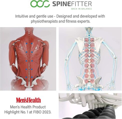 SPINEFITTER by SISSEL | Massage Device for Back & Balance | Back Trainer Relieves Tension & Blockages | Ideal for Pilates and Yoga | for Relaxation of The Spine | for Home & Professional (Black) in Saudi Arabia