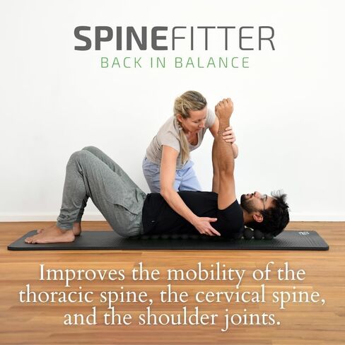 SPINEFITTER by SISSEL | Massage Device for Back & Balance | Back Trainer Relieves Tension & Blockages | Ideal for Pilates and Yoga | for Relaxation of The Spine | for Home & Professional (Black) in Saudi Arabia