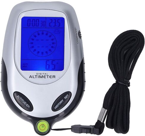 6 in 1 Altimeter Barometer Thermometer, Digital Display Multifunctional Outdoor Meter, Weather Forecast Clock with Electronic, ABS Material for Hiking Camping Mountaineering in Saudi Arabia