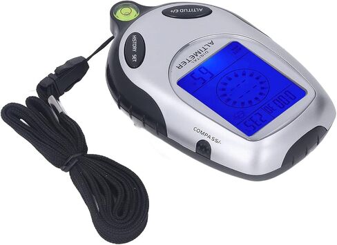 6 in 1 Altimeter Barometer Thermometer, Digital Display Multifunctional Outdoor Meter, Weather Forecast Clock with Electronic, ABS Material for Hiking Camping Mountaineering in Saudi Arabia