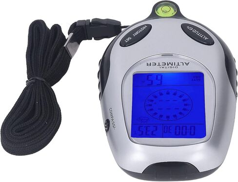 6 in 1 Altimeter Barometer Thermometer, Digital Display Multifunctional Outdoor Meter, Weather Forecast Clock with Electronic, ABS Material for Hiking Camping Mountaineering in Saudi Arabia
