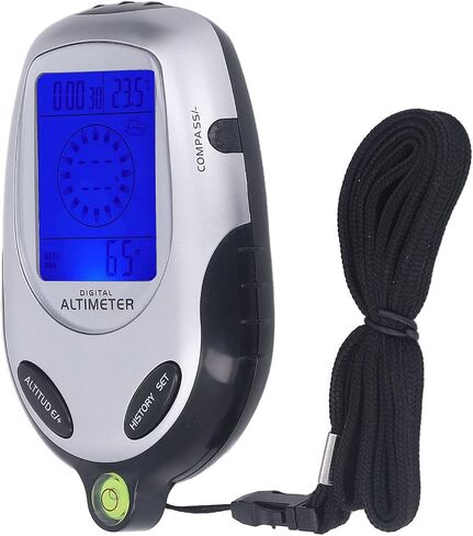 6 in 1 Altimeter Barometer Thermometer, Digital Display Multifunctional Outdoor Meter, Weather Forecast Clock with Electronic, ABS Material for Hiking Camping Mountaineering in Saudi Arabia
