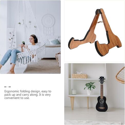 Foldable Violin Support Stand Portable Guitar Holder Bracket Lightweight Compact Design for Travel Live Performances Storage in Kuwait