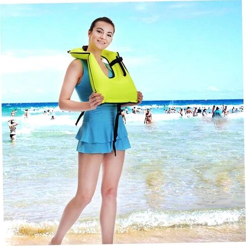 Inflatable Snorkel Vest with Blowpipe and Adjustable Belt, Swimming Jacket, 61x45cm for Water in Saudi Arabia