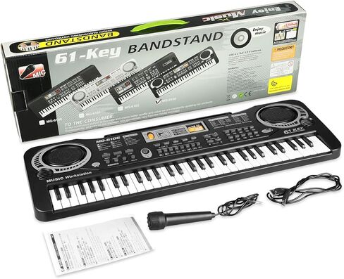 61 Key Piano Keyboard, Beginner Electronic Keyboard for Kids with Teaching Mode, 6 Demo Songs, 16 Tones, Microphone and Power Supply, Kids Piano Keyboard for Birthday Gift/Christmas Gift in Saudi Arabia