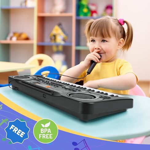 61 Key Piano Keyboard, Beginner Electronic Keyboard for Kids with Teaching Mode, 6 Demo Songs, 16 Tones, Microphone and Power Supply, Kids Piano Keyboard for Birthday Gift/Christmas Gift in Saudi Arabia