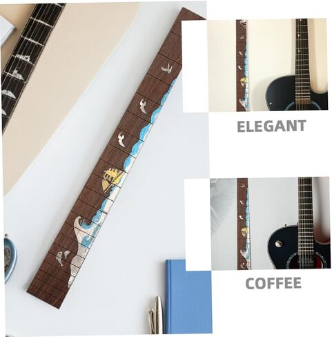 Guitar Neck Fingerboard Precision Crafted Fretboard for Electric Acoustic Guitar Ergonomic Design for Novices and Professionals Versatile Musical Style Coffee in Saudi Arabia