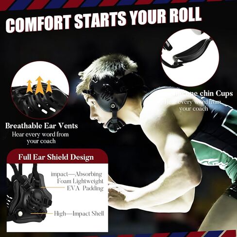 Wrestling Headgear Youth Kids Head Gear with MMA Cup Earguard for Men Youth Boxing MMA BJJ Jiu Jitsu in Saudi Arabia