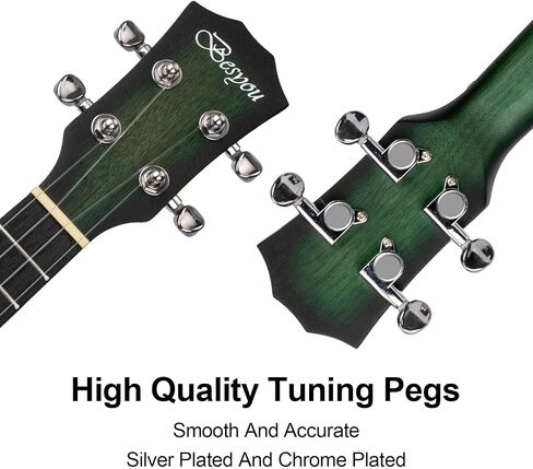 Soprano Ukulele Beginner Mahogany Kids and Adult Student Travel Wooden Ukelele Kit with Tuner Gig Bag Strap Carbon Nylon String Picks Cloth Gift Choice (Green, 21) in Saudi Arabia