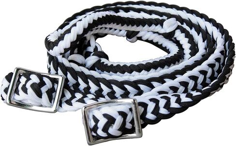 HILASON 1" X 8Ft Braided Poly Barrel Horse Racing Reins Flat Grip Knots in Saudi Arabia