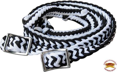HILASON 1" X 8Ft Braided Poly Barrel Horse Racing Reins Flat Grip Knots in Saudi Arabia