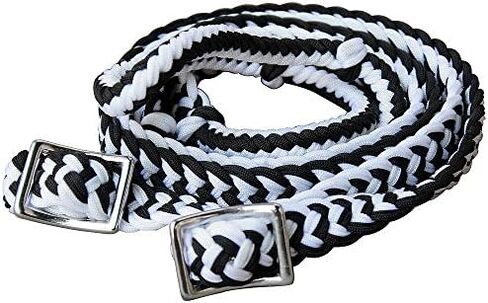 HILASON 1" X 8Ft Braided Poly Barrel Horse Racing Reins Flat Grip Knots in Saudi Arabia