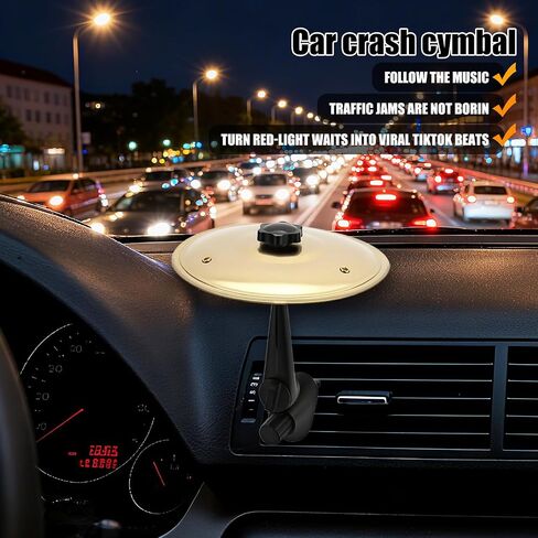 2 Pcs Mini Car Cymbal Air Vent,Universal Drum Crash Cymbal for Car,Easy Install Gift for Music Lovers & Drummers in Saudi Arabia