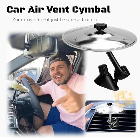 Car Cymbal Air Vent, Christmas Gifts Mini Symbol Drum Crash Cymbal For Car Vent, Birthday Christmas Gifts Suitable For All Types Of Vehicles (Gold) in Saudi Arabia