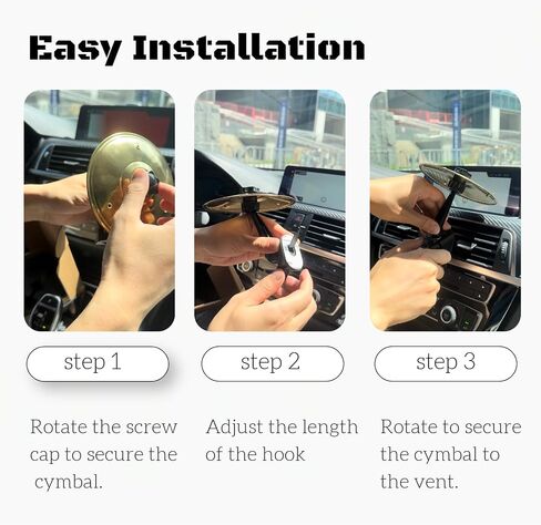 Car Cymbal Air Vent, Christmas Gifts Mini Symbol Drum Crash Cymbal For Car Vent, Birthday Christmas Gifts Suitable For All Types Of Vehicles (Gold) in Saudi Arabia