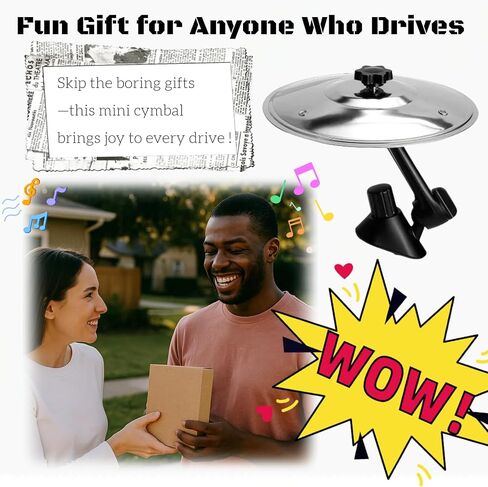 Car Cymbal Air Vent, Christmas Gifts Mini Symbol Drum Crash Cymbal For Car Vent, Birthday Christmas Gifts Suitable For All Types Of Vehicles (Gold) in Saudi Arabia