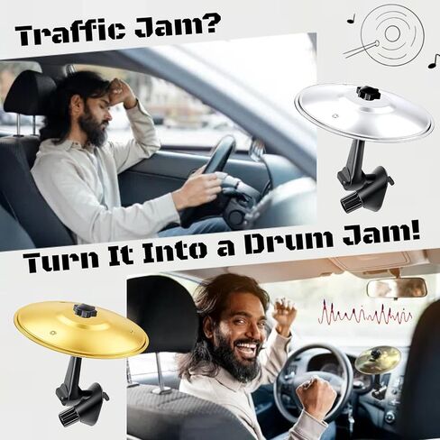 Car Cymbal Air Vent, Christmas Gifts Mini Symbol Drum Crash Cymbal For Car Vent, Birthday Christmas Gifts Suitable For All Types Of Vehicles (Gold) in Saudi Arabia