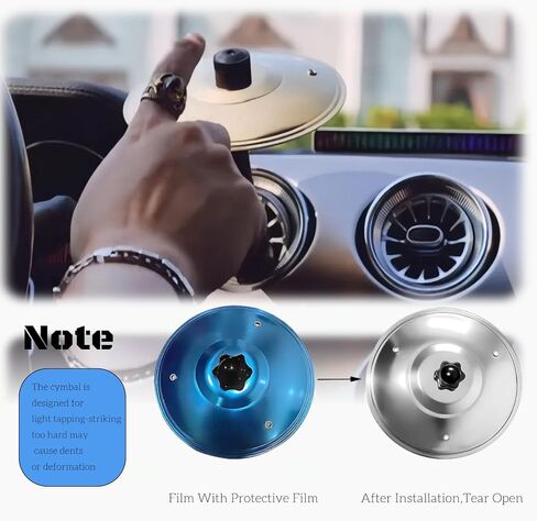 Car Cymbal Air Vent, Christmas Gifts Mini Symbol Drum Crash Cymbal For Car Vent, Birthday Christmas Gifts Suitable For All Types Of Vehicles (Gold) in Saudi Arabia