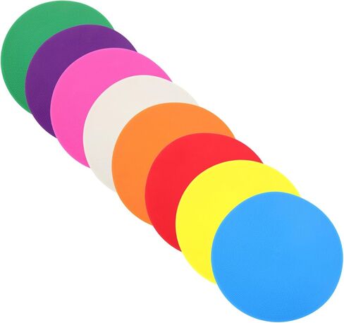 8pcs Football Training Discs Soccer Drill Equipment Digital Landmark Mat Versatile Flat Round Markers Sports Supplies in Saudi Arabia