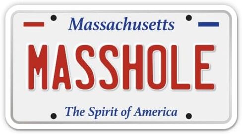 Squiddy Masshole Funny Massachusetts State License Plate Style - Vinyl Sticker for Car, Laptop, Notebook (5" Wide) in Saudi Arabia
