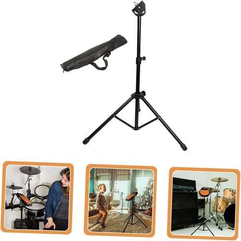 1 set Metal Tripod Dumb Drum Stand Height Practice Pad Rack Hold for Beginners Durable Drum Accessory for Percussion Instruments Includes Storage Bag in Saudi Arabia