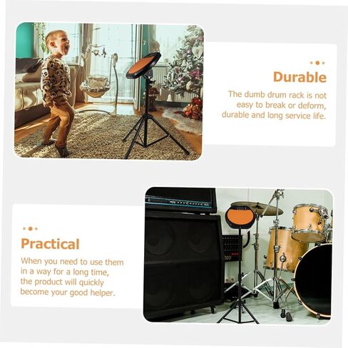 1 set Metal Tripod Dumb Drum Stand Height Practice Pad Rack Hold for Beginners Durable Drum Accessory for Percussion Instruments Includes Storage Bag in Saudi Arabia