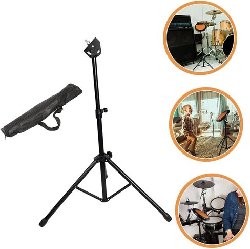 1 set Metal Tripod Dumb Drum Stand Height Practice Pad Rack Hold for Beginners Durable Drum Accessory for Percussion Instruments Includes Storage Bag in Saudi Arabia