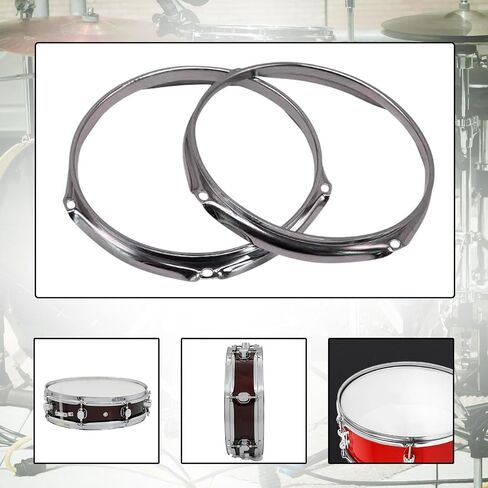 Bass Drum Hoops Snare Drum Batter 6 Hole Spare Part Percussion Instrument Components Practical Repair DIY for Upper and Lower- 12 inch in Saudi Arabia