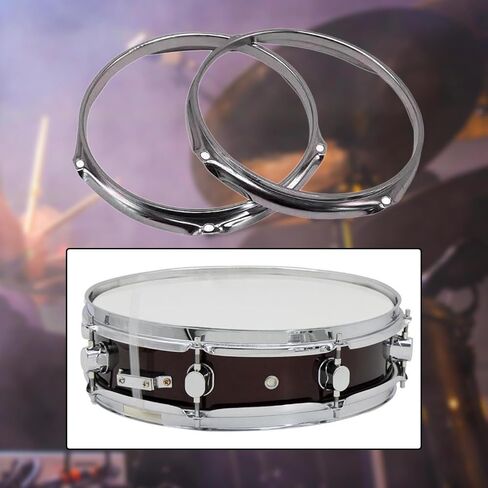 Bass Drum Hoops Snare Drum Batter 6 Hole Spare Part Percussion Instrument Components Practical Repair DIY for Upper and Lower- 12 inch in Saudi Arabia