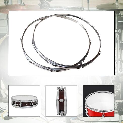 Bass Drum Hoops Snare Drum Batter 6 Hole Spare Part Percussion Instrument Components Practical Repair DIY for Upper and Lower- 12 inch in Saudi Arabia