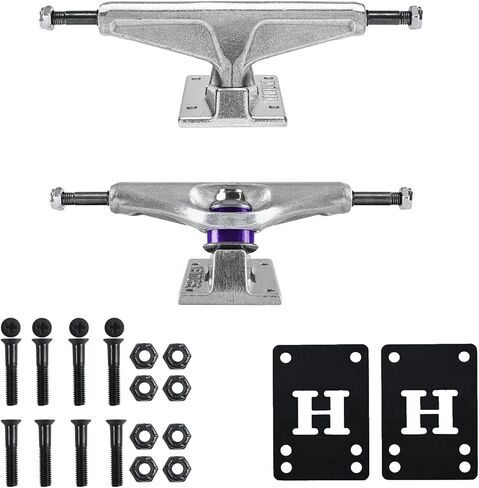 Venture Skateboard Trucks Std Polished 5.0 High - 7.63" + Risers & Hardware Kit in Saudi Arabia