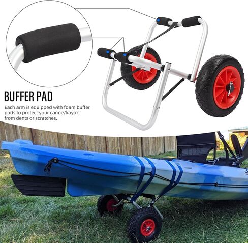 Aramox Kayak Cart Canoe Transport Carrier Dolly with 10 Inch Airless Tires and Foam Padding for Kayak Canoe Floats Beach Lake in Saudi Arabia